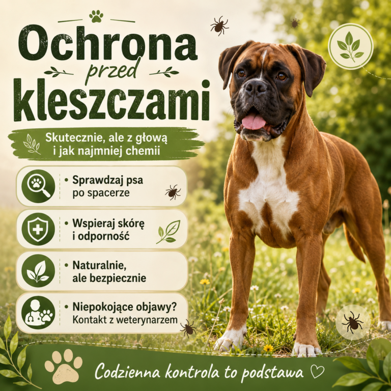 Ochrona psa przed kleszczami - grafika informacyjna